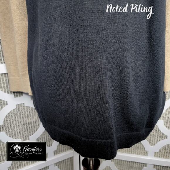 Jones New York Sport Women's Black and Tan 3/4 Sleeve Pull Over Sweater Size L - Picture 5 of 9